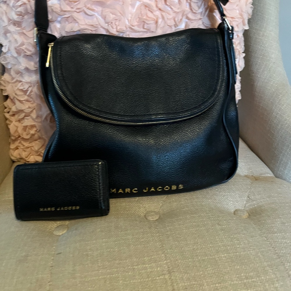 Marc Jacob’s black leather grain purse with wallet NWOT!